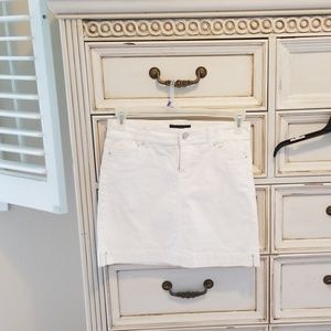 White denim mini skirt